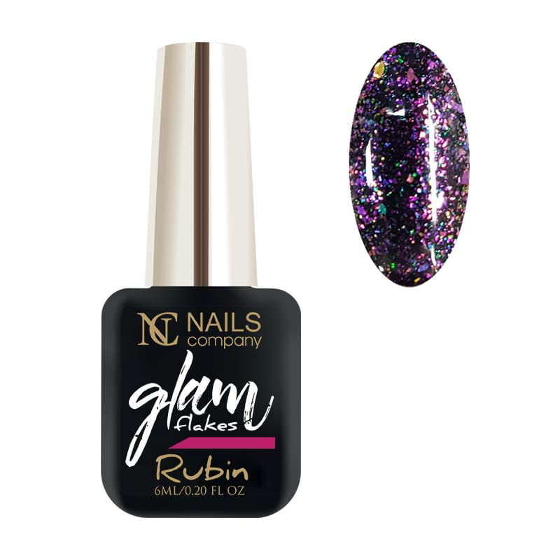 UV Gellack- Glam Flakes Rubin