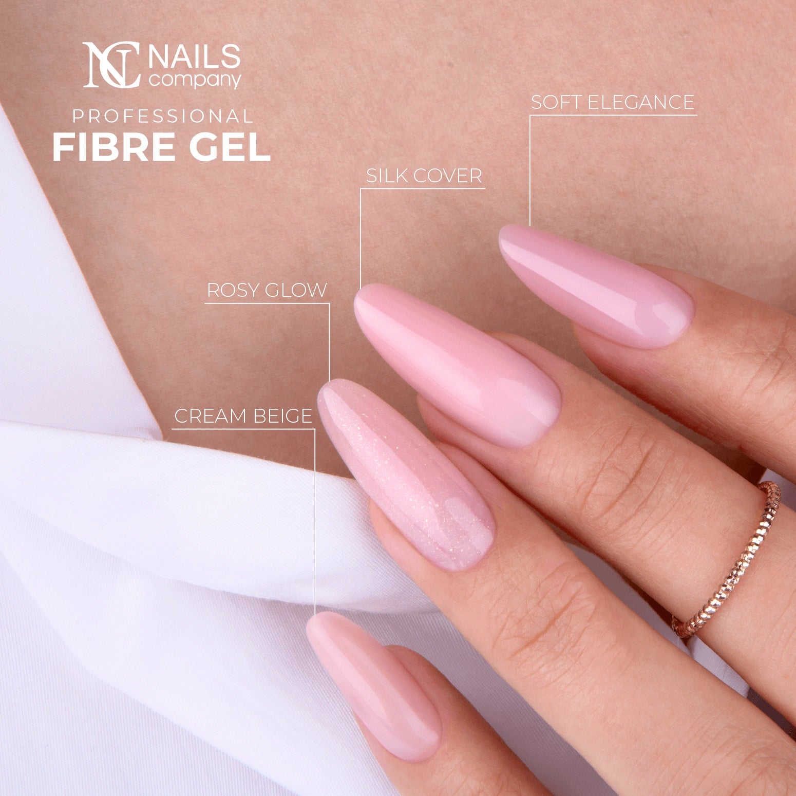 FIBRE GEL ROSY GLOW / WEIß / 50g