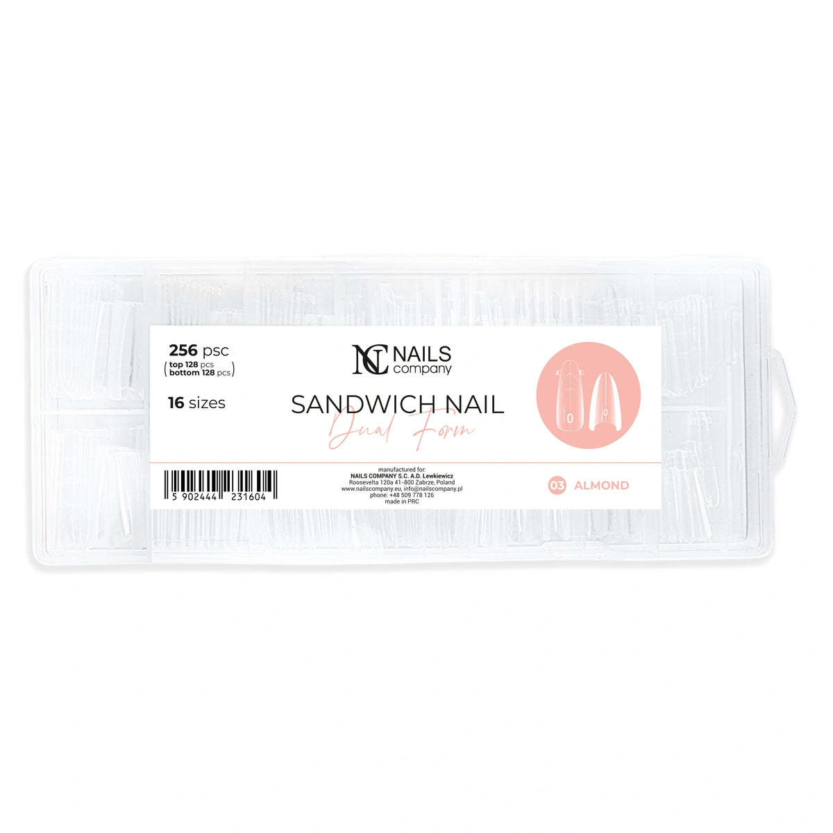 Sandwich Nail Dual Form 03| Almond | 256 Stk.